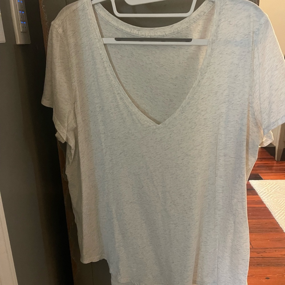 Women's V-Neck Cream Top